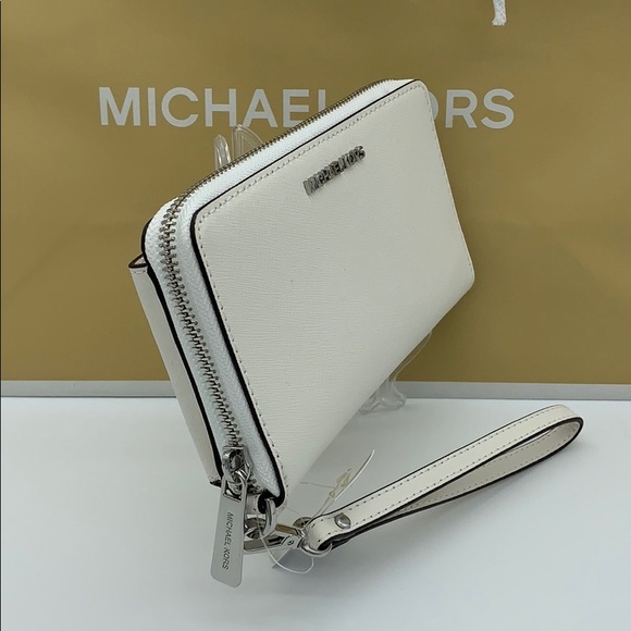 MICHAEL KORS MD ZA PHONE HOLDER WALLET Optic White - Picture 4 of 16